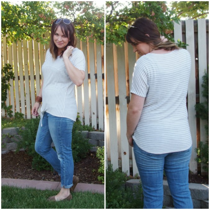 Tie-Front Aurora Tee Hack: A guest post from Emily! - Hey June Handmade